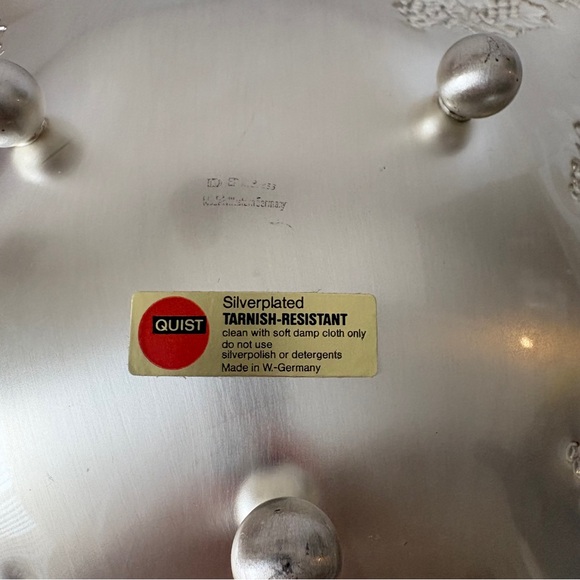 Vintage Silver Plated Footed Fruit Centerpiece Bowl Quist Made in West Germany - Picture 8 of 11